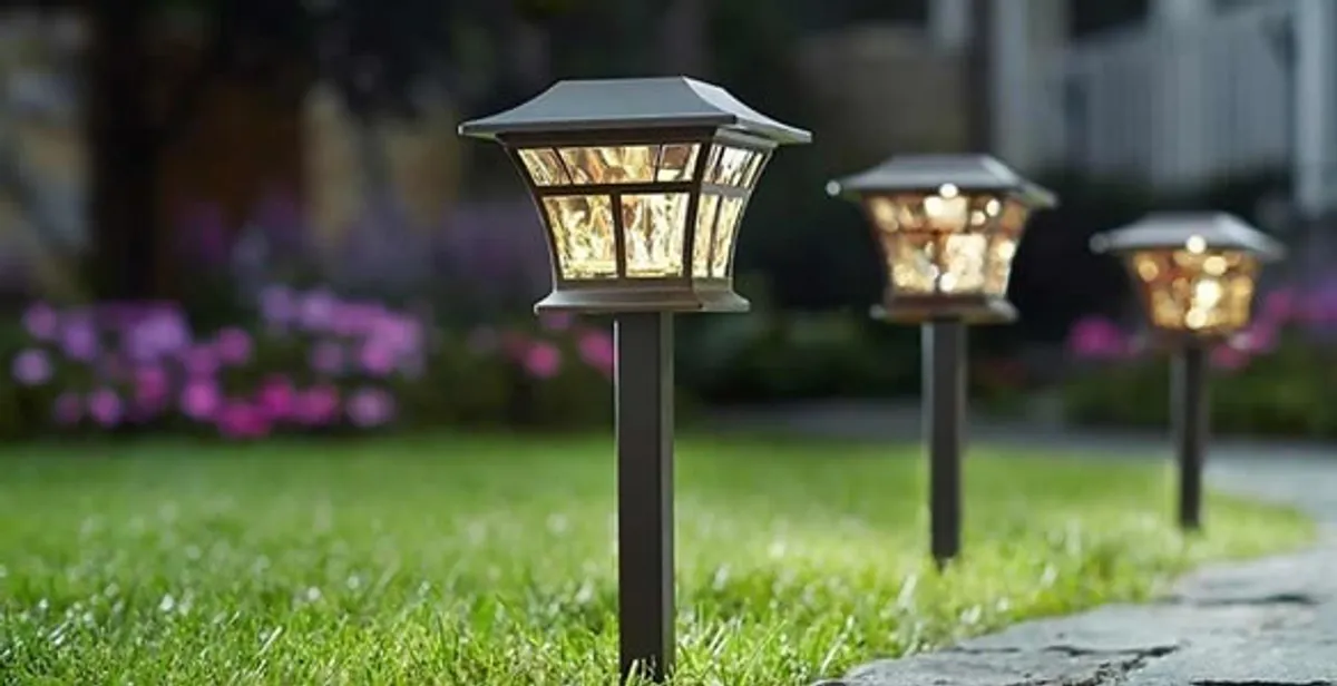 landscape lighting installation services with professionally installed pathway lights in Olathe, KS